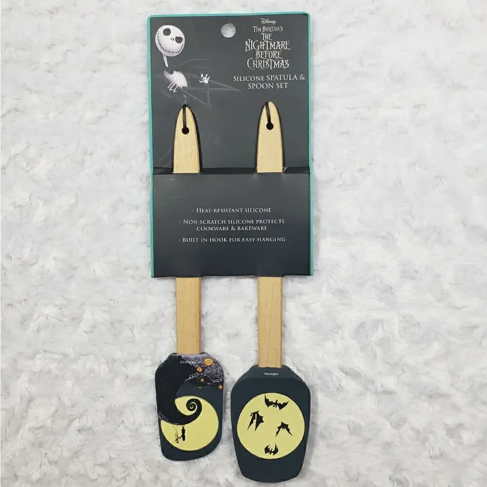 Disney Nightmare Before Christmas Silcone Spatula and Spoon Set Tim Burton